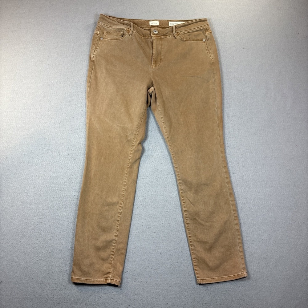 J Jill Denim Slim Ankle Jeans Women 12 Camel Authentic Fit Vicuna